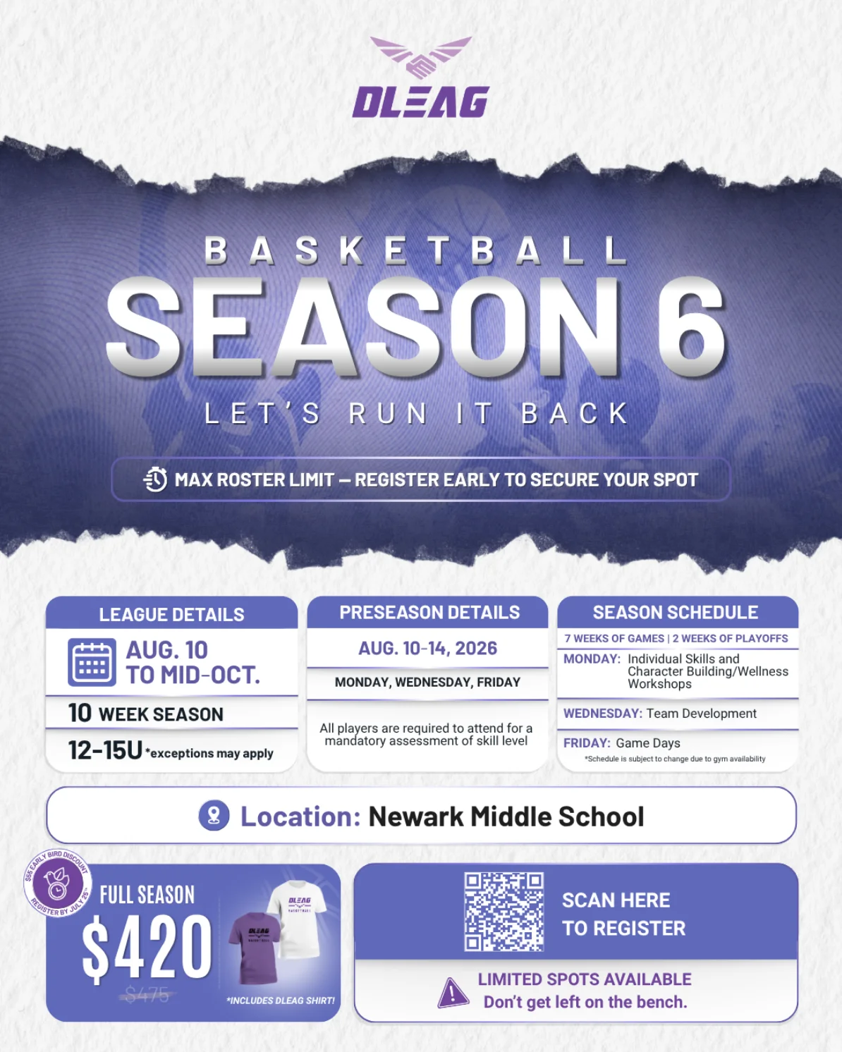 DLEAG S6 Basketball Flyer